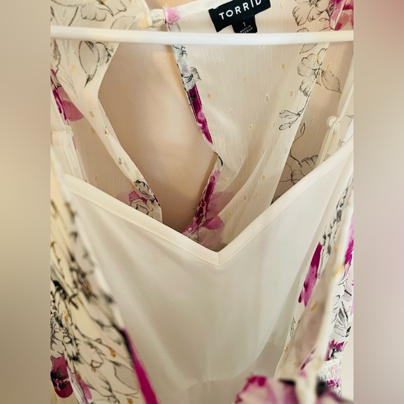 Torrid Floral Maxi Dress - Pink and Cream - Picture 4 of 16